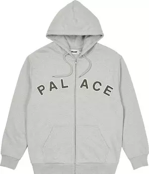 Толстовка Palace Felt Letters Zip Hood 'Grey Marl', серый