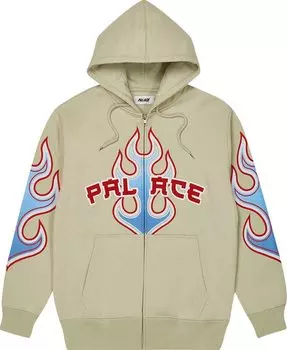 Толстовка Palace Flame Zip Hood 'Bone White', кремовый