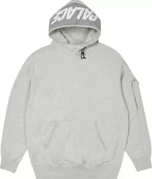 Толстовка Palace Giant Woven Label Hood 'Grey Marl', серый