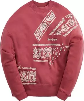 Толстовка Palm Angels Bandana Print Crew 'Burgundy', красный