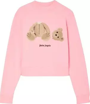 Толстовка Palm Angels Bear Fitted Crewneck 'Almond Blossom', розовый