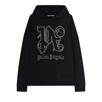 Толстовка Palm Angels Monogram Statement, цвет: черный/белый