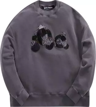 Толстовка Palm Angels PA Patchwork Ripped Bear Crew 'Indigo', синий