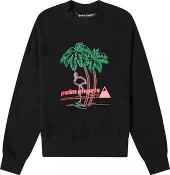 Толстовка Palm Angels Ski Club Logo Print Sweatshirt 'Black/Multicolor', черный