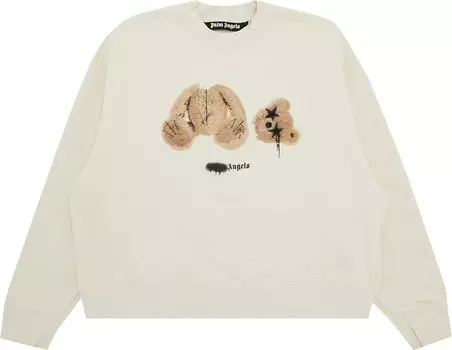 Толстовка Palm Angels Spray Bear Crewneck 'Grey/Brown', серый