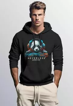 Толстовка PANDA BR MUSIK TECHNO FASHION STREET STYLE NEVERLESS, цвет schwarz