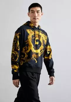 Толстовка Panel Baroque Versace Jeans Couture, цвет black/gold