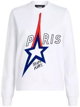 Толстовка Paris из органического хлопка с вышивкой Karl Lagerfeld, белый