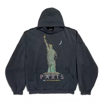 Толстовка paris liberty hoodie oversized 'black' Balenciaga, черный