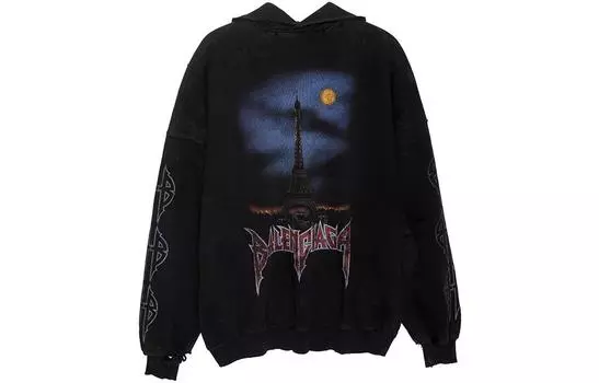 Толстовка Paris Moon No Pocket Oversize Balenciaga, черный