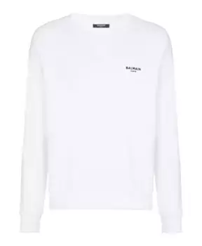 Толстовка Paris с флоковым принтом Balmain, белый