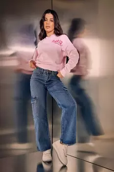 Толстовка Paris укороченного кроя и принтом Pixiegirl Petite, розовый