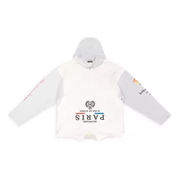 Толстовка paris upside down hoodie oversized 'white' Balenciaga, белый