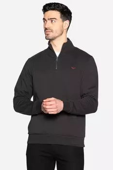 Толстовка Патрика застегивающаяся на шее Threadbare, черный