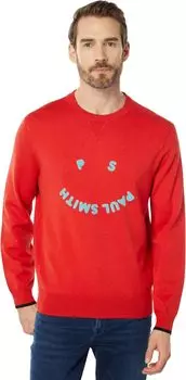 Толстовка Paul Smith Pullover Crew Neck Happy, красный