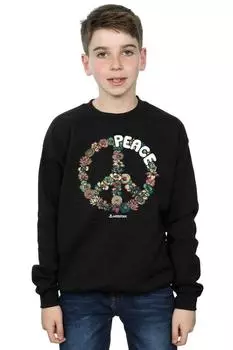 Толстовка Peace с цветочным принтом Woodstock, черный