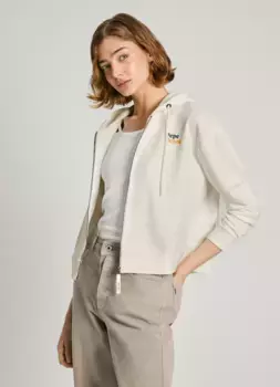 Толстовка Pepe Jeans "EDNA" с крупным цветным принтом на спине, белый