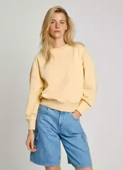 Толстовка Pepe Jeans "EVELYN" с небольшой вышивкой логотипа в тон, цвет Cornish Yellow
