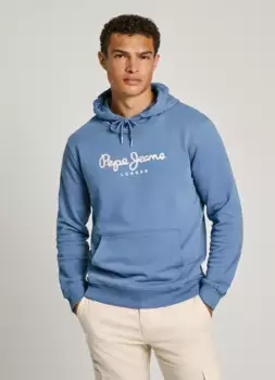 Толстовка Pepe Jeans "SAUL HOODIE" с объемным принтом логотипа, синий