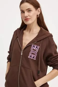 Толстовка Pinko из хлопка, коричневый