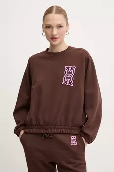 Толстовка Pinko из хлопка, коричневый