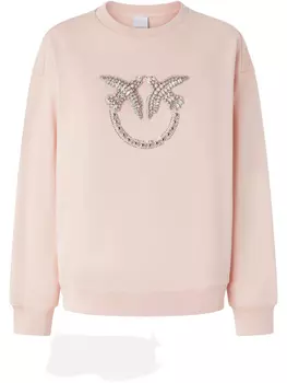 Толстовка PINKO с вышитыми птицами Love Birds, розовый
