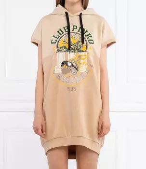 Толстовка Pinko statistica loose fit, бежевый