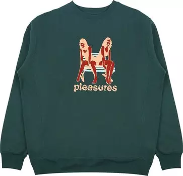 Толстовка Pleasures Bench Premium Crewneck 'Alpine Green', зеленый