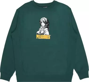 Толстовка Pleasures Heroine Premium Crewneck 'Alpine Green', зеленый