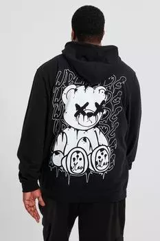 Толстовка plus teddy с графикой Boohoo, черный