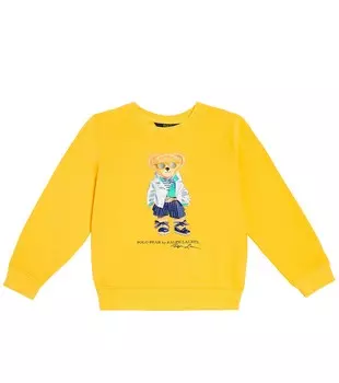 Толстовка polo bear из хлопкового флиса Polo Ralph Lauren Kids, желтый