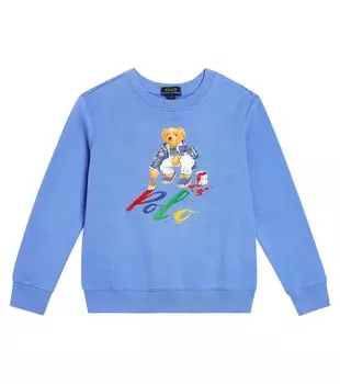 Толстовка polo bear из хлопкового флиса Polo Ralph Lauren Kids, синий