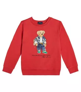 Толстовка Polo Bear из смесового хлопка Polo Ralph Lauren, красный