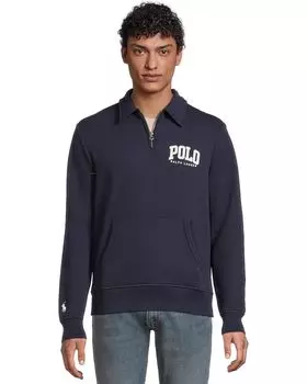 Толстовка Polo Ralph Lauren Logo Fleece Collared Sweatshirt, цвет Cruise Navy