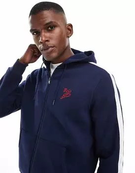 Толстовка Polo Ralph Lauren Run Club с капюшоном и застежкой-молнией на рукавах, цвет темно-синий CO-ORD