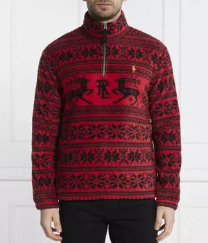 Толстовка Polo Ralph Lauren с рождественским принтом, красный / черный