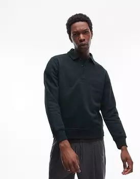 Толстовка поло темно-зеленого цвета Mango