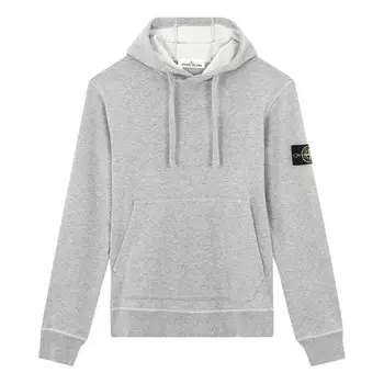 Толстовка popover hoodie 'melange grey' Stone Island, серый
