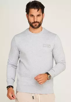 Толстовка POPS CREW NECK Jack & Jones, цвет Mottled Light Grey