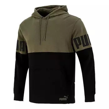 Толстовка power colorbloc jumper hoodie 'green' Puma, зеленый