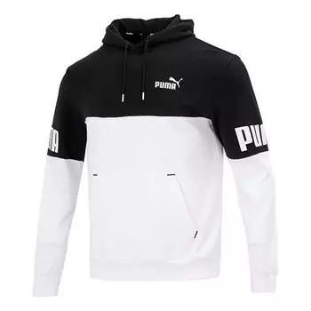 Толстовка power logo printing colorblock sports black Puma, черный