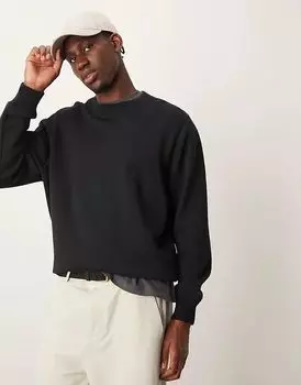 Толстовка премиум-класса черного цвета с логотипом Puff Icon Abercrombie & Fitch