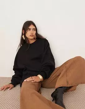 Толстовка премиум-класса с отделкой швов черного цвета ASOS EDITION