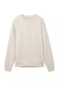 Толстовка, принт спереди, хлопок, детская TOM TAILOR, цвет Cold Beige