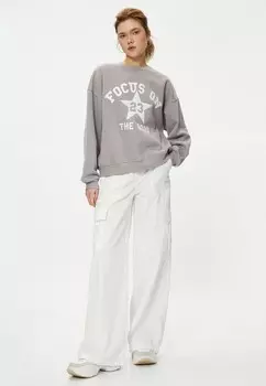 Толстовка PRINTED CREW NECK LONG SLEEVE Koton, серый