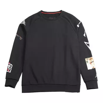 Толстовка printing fleece lined athleisure casual sports pullover black Air Jordan, черный