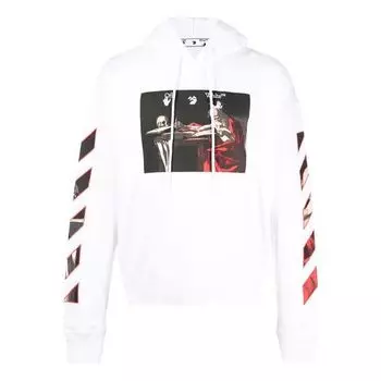 Толстовка printing stripe hooded long sleeves ordinary version white Off-White, белый