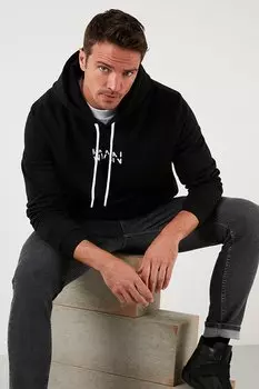 Толстовка приталенного кроя с капюшоном и карманом-кенгуру Furry Inside 568R701 Buratti, черный