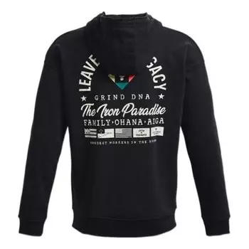 Толстовка project rock heavyweight terry full-zip hoodie 'black' Under Armour, черный
