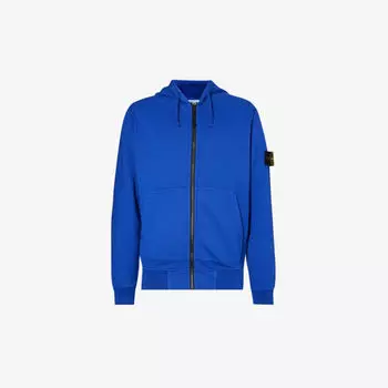 Толстовка прямого кроя из хлопкового джерси с логотипом Stone Island, синий